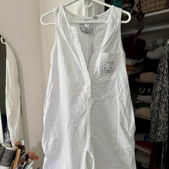 Vintage White 90s Romper '2 OF US' 100% Cotton - Picture 1 of 5